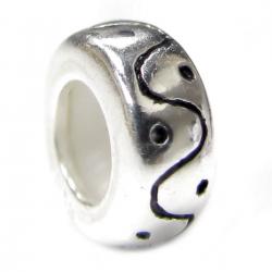 Sterling Silver STOPPER RUBBER CURVE DOT ROUND for Pandora Troll European Charm Bracelets