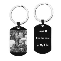 Personalized Engraved Custom Photo Text Dog Tag Pendant Keychain