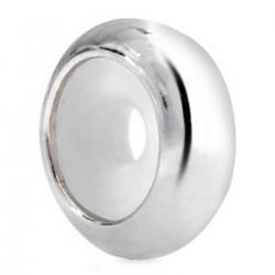 925 Sterling Silver Focal Round Stopper Spacer with Rubber Bead for Pandora